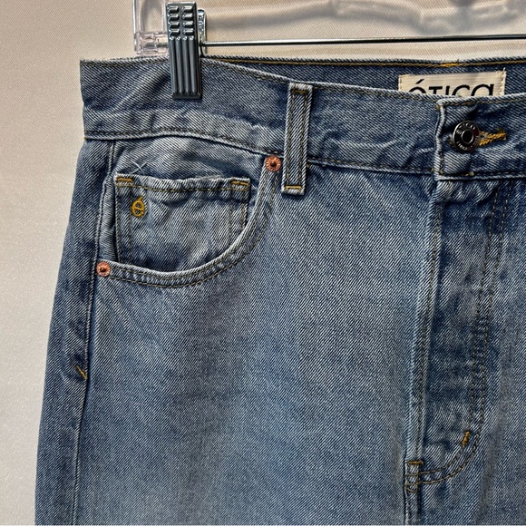 Etica Jeans Eco Friendly High Rise Ultra Baggy Extra Wide Leg Button Fly NWT 28 - Picture 6 of 7